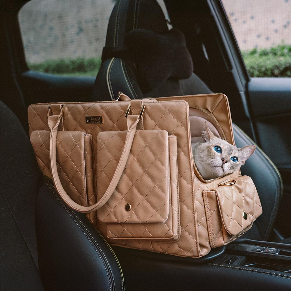 Borsa per gatti da viaggio multi-funzionale e alla moda, grande, condivisa tra umani e gatti - Coda vagabonda