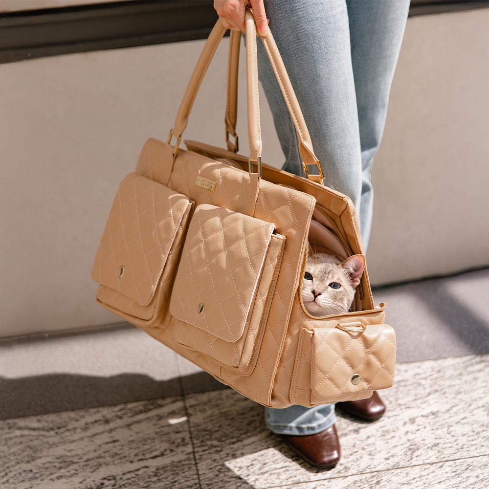 Borsa per gatti da viaggio multi-funzionale e alla moda, grande, condivisa tra umani e gatti - Coda vagabonda