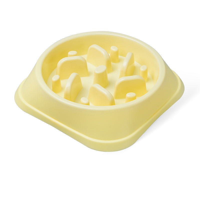 Ciotola per cani anti-scivolo gialla limone per cibo lento
