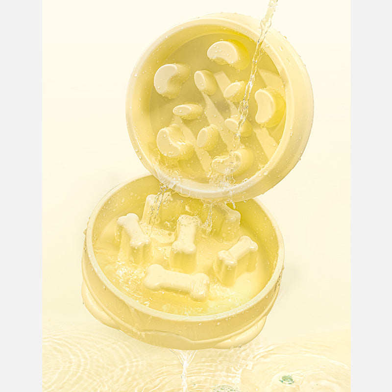 Ciotola per cani anti-scivolo gialla limone per cibo lento