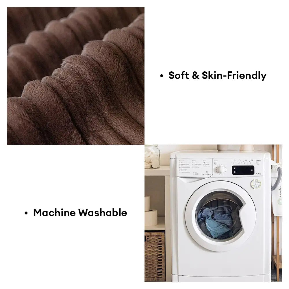 Copertura per divano in morbido peluche antiscivolo a strisce asimmetriche moderne