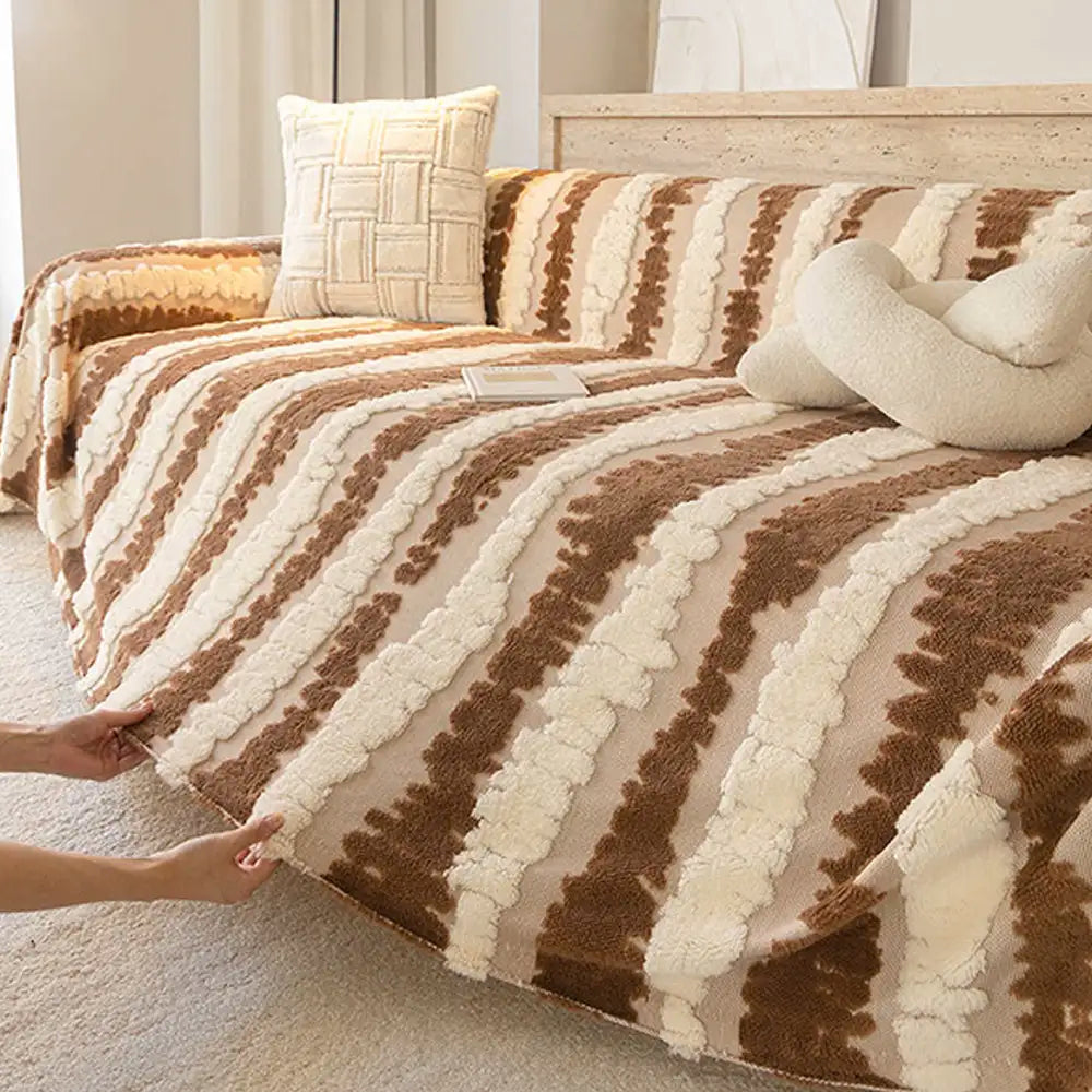 Coperta multifunzionale in plush comfort moderno, protezione per divano, copridivano.