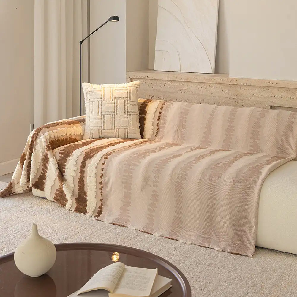 Coperta multifunzionale in plush comfort moderno, protezione per divano, copridivano.