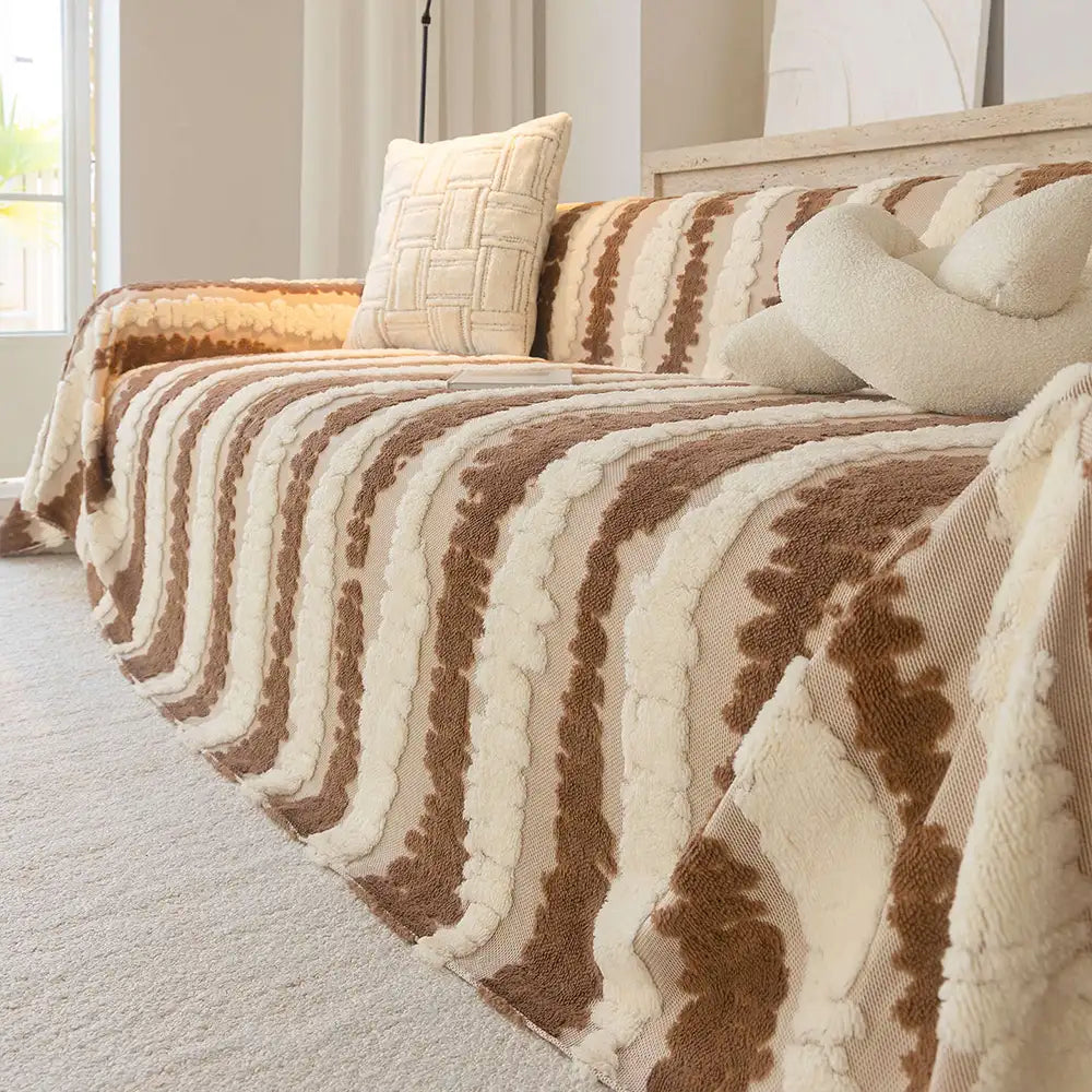 Coperta multifunzionale in plush comfort moderno, protezione per divano, copridivano.