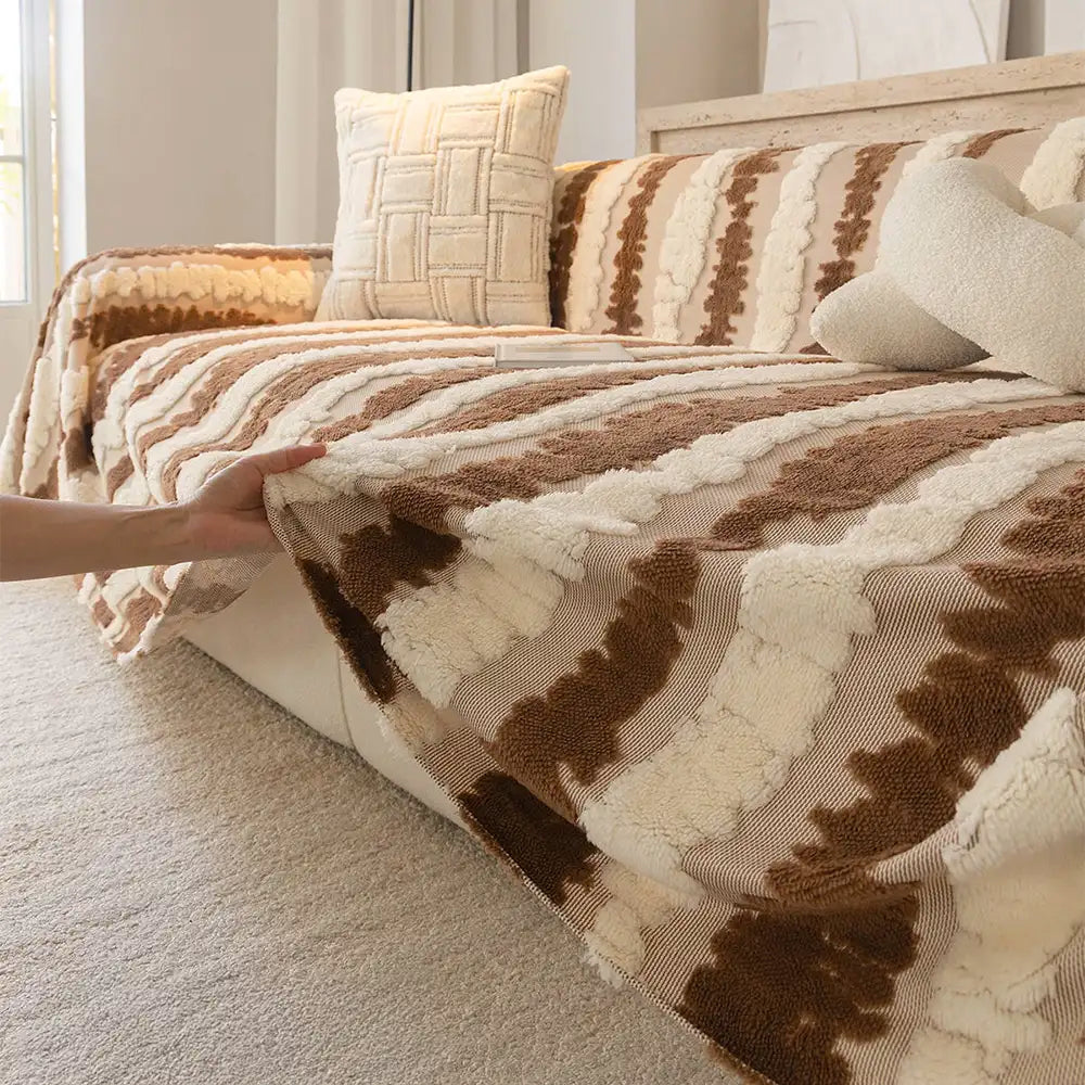 Coperta multifunzionale in plush comfort moderno, protezione per divano, copridivano.