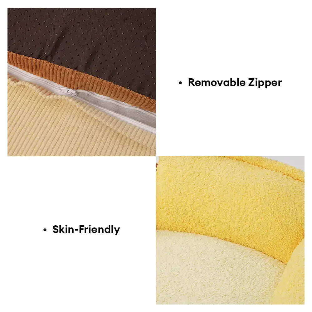 Letto per cani con supporto completo per il collo multifunzionale e profondamente rilassante.