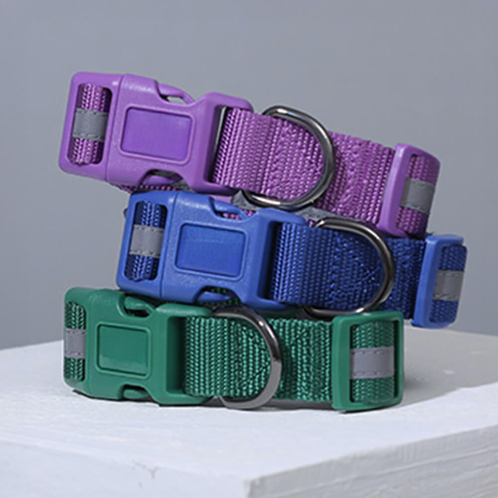 Collare e guinzaglio per cani in nylon riflettente regolabile senza tirare.