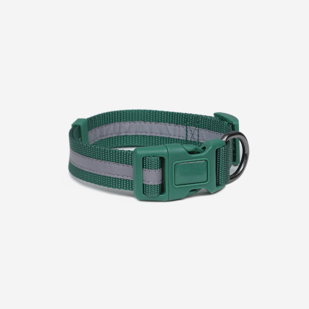 Collare e guinzaglio per cani in nylon riflettente regolabile senza tirare.