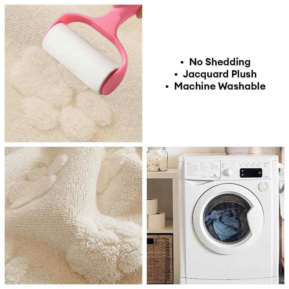 Copertura per divano non-slip in morbido peluche spesso con stampa di impronta di zampa carina.
