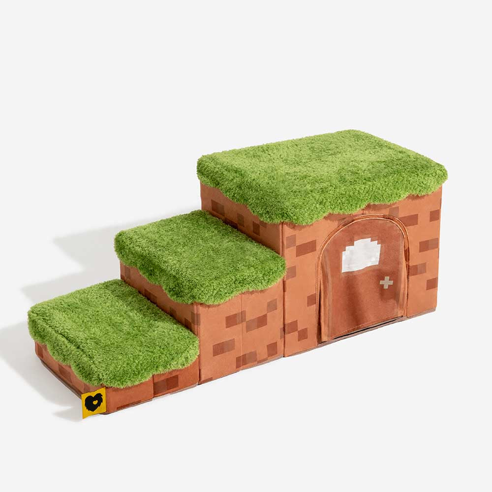 Scale per animali domestici pieghevoli artigianali Retro Pixel con stoccaggio - Blocky PawGame