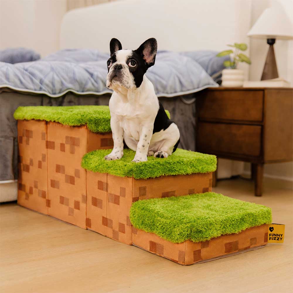 Scale per animali domestici pieghevoli artigianali Retro Pixel con stoccaggio - Blocky PawGame