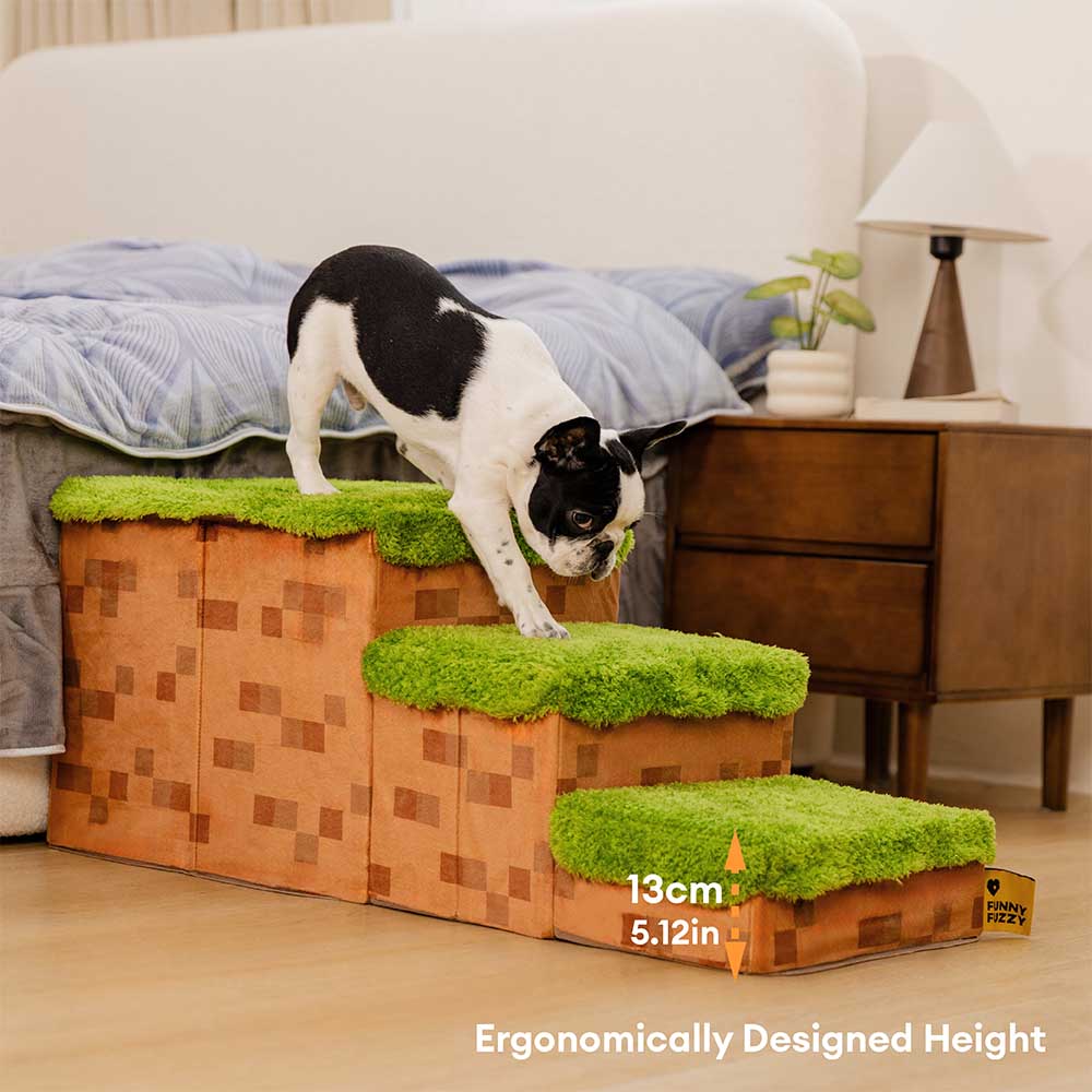 Scale per animali domestici pieghevoli artigianali Retro Pixel con stoccaggio - Blocky PawGame