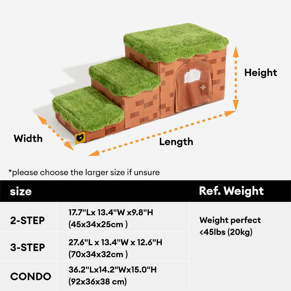 Scale per animali domestici pieghevoli artigianali Retro Pixel con stoccaggio - Blocky PawGame