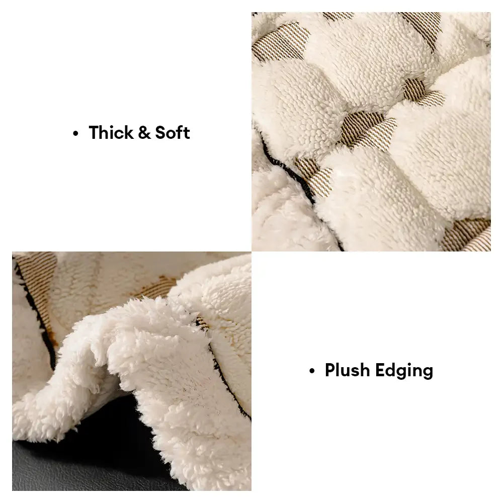 Copertura per divano in peluche retro con motivo a diamante, resistente ai graffi e antiscivolo per animali domestici.