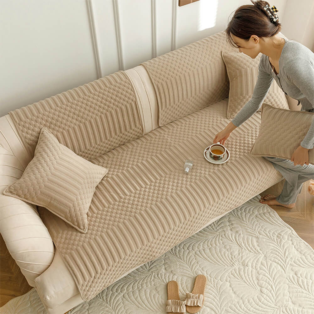 Copertura per divano calda in peluche vintage antiscivolo