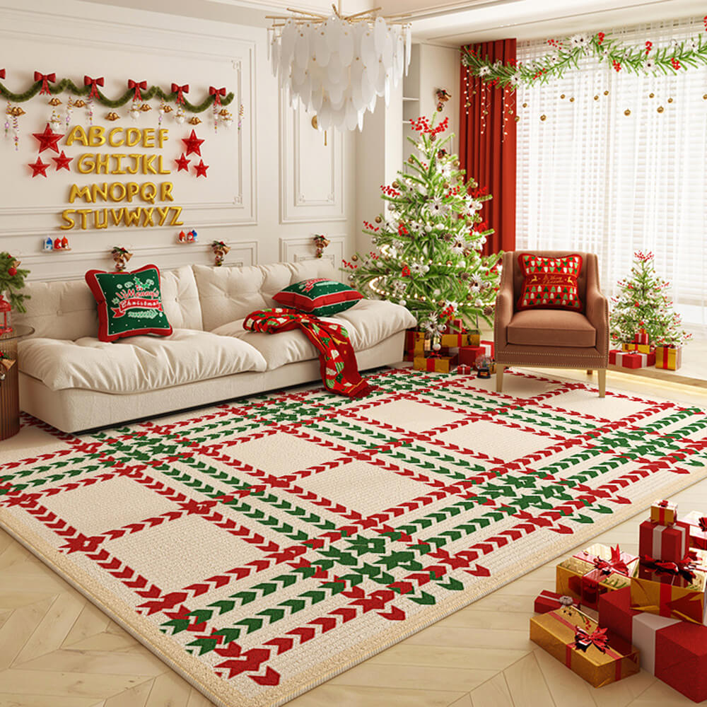 Buon Natale Tappeto Decorativo Antiscivolo Multiuso di Grandi Dimensioni per la Casa