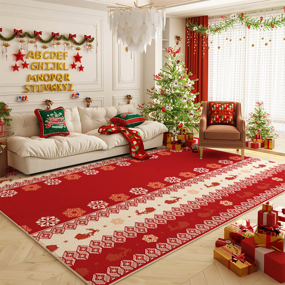 Buon Natale Tappeto Decorativo Antiscivolo Multiuso di Grandi Dimensioni per la Casa