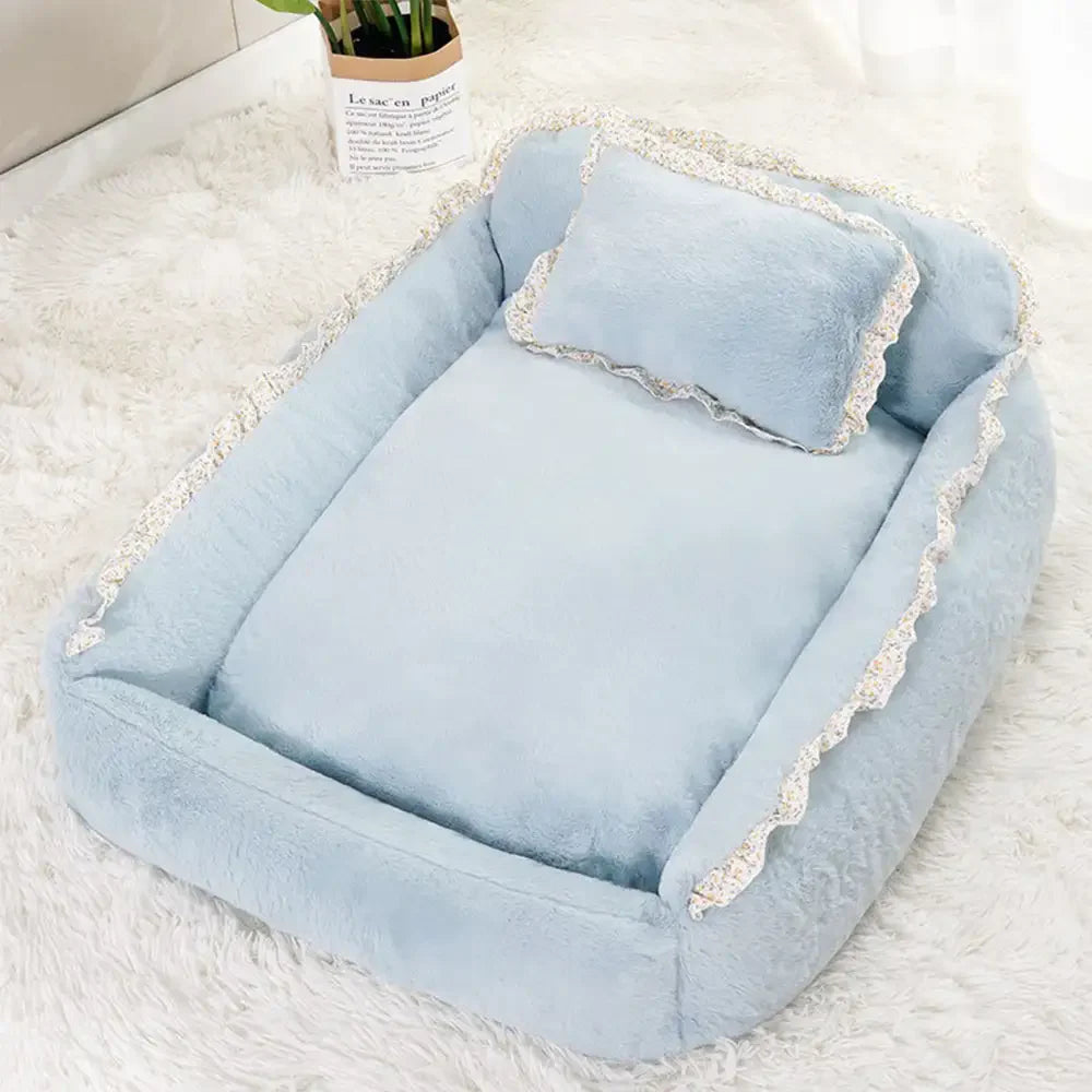 Letto per animali domestici lavabile in stile giardino chic, morbido e soffice, per cani di taglia piccola.