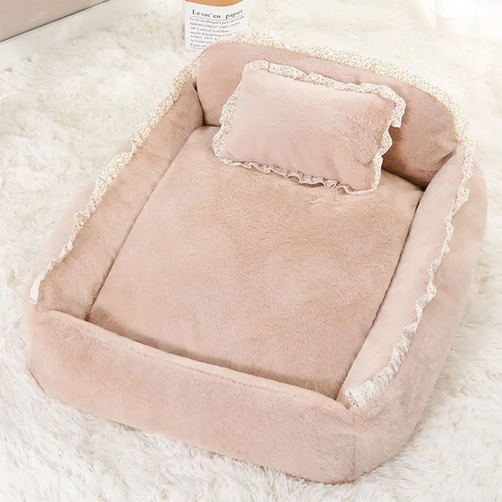 Letto per animali domestici lavabile in stile giardino chic, morbido e soffice, per cani di taglia piccola.