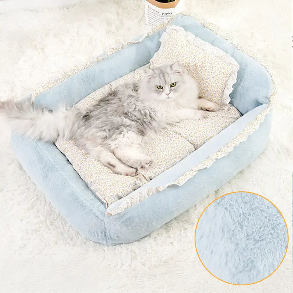 Letto per animali domestici lavabile in stile giardino chic, morbido e soffice, per cani di taglia piccola.