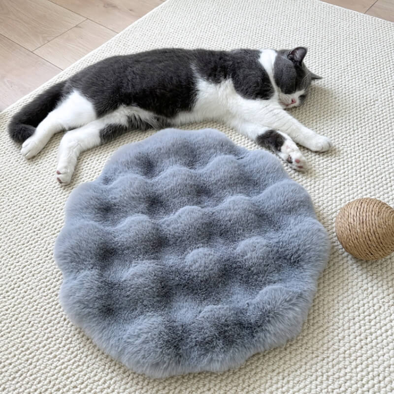 Cuscino per animali domestici in morbido peluche caldo, tappetino rotondo per cani.