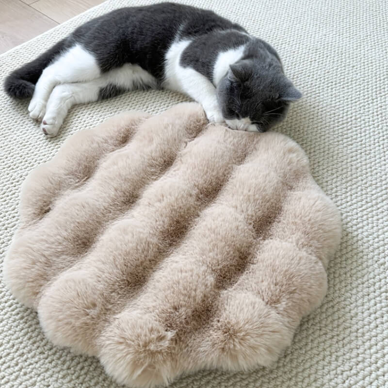 Cuscino per animali domestici in morbido peluche caldo, tappetino rotondo per cani.