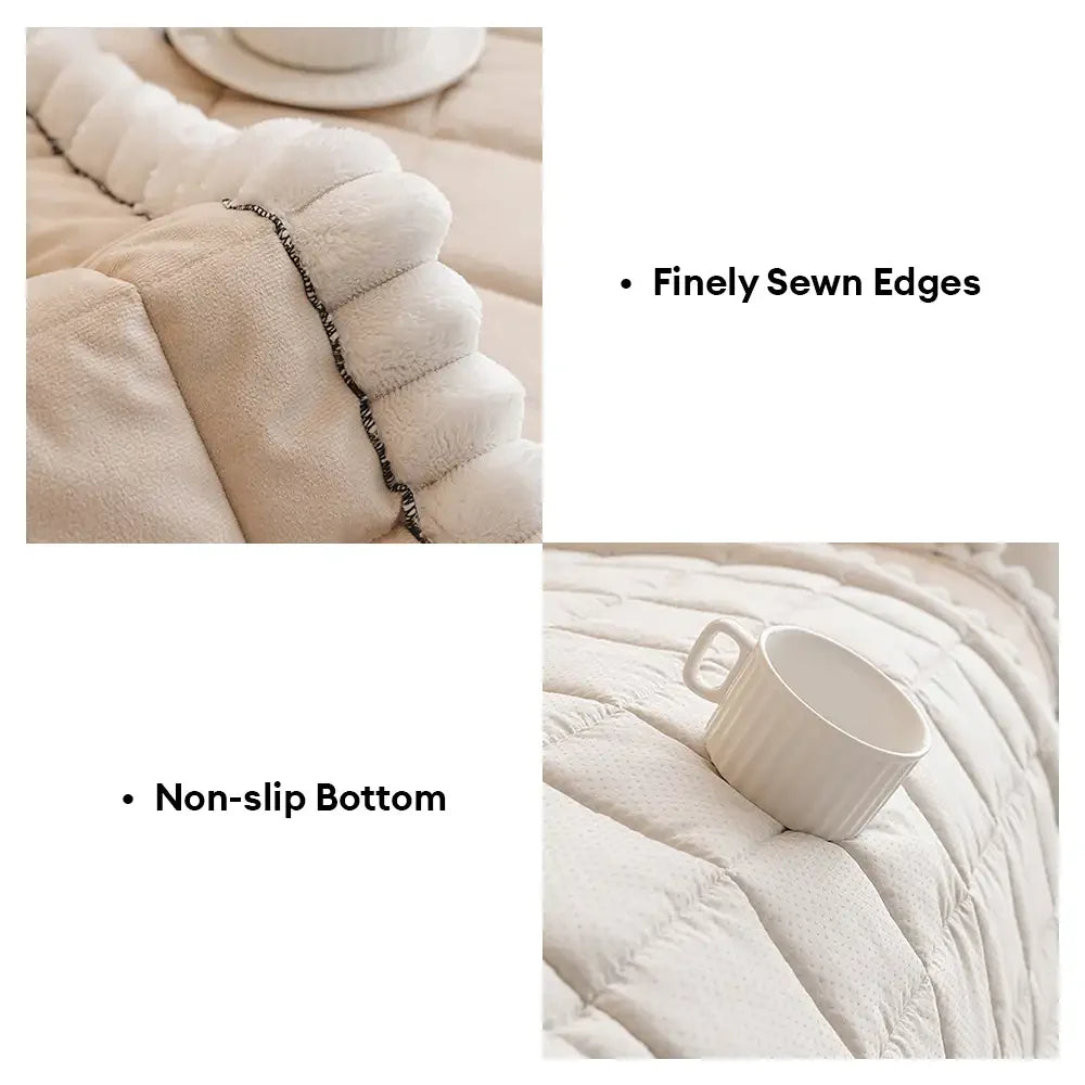 Copertura per divano quadrata in peluche corto semplice, antigraffio e antiscivolo