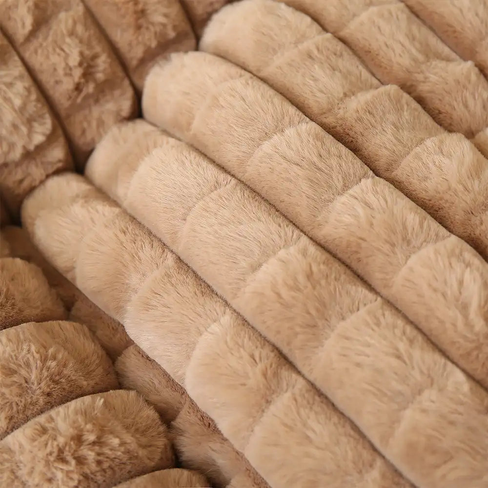 Letto per cani a strisce quadrate in morbido peluche – Per un sonno profondo, adatto a cani di tutte le taglie