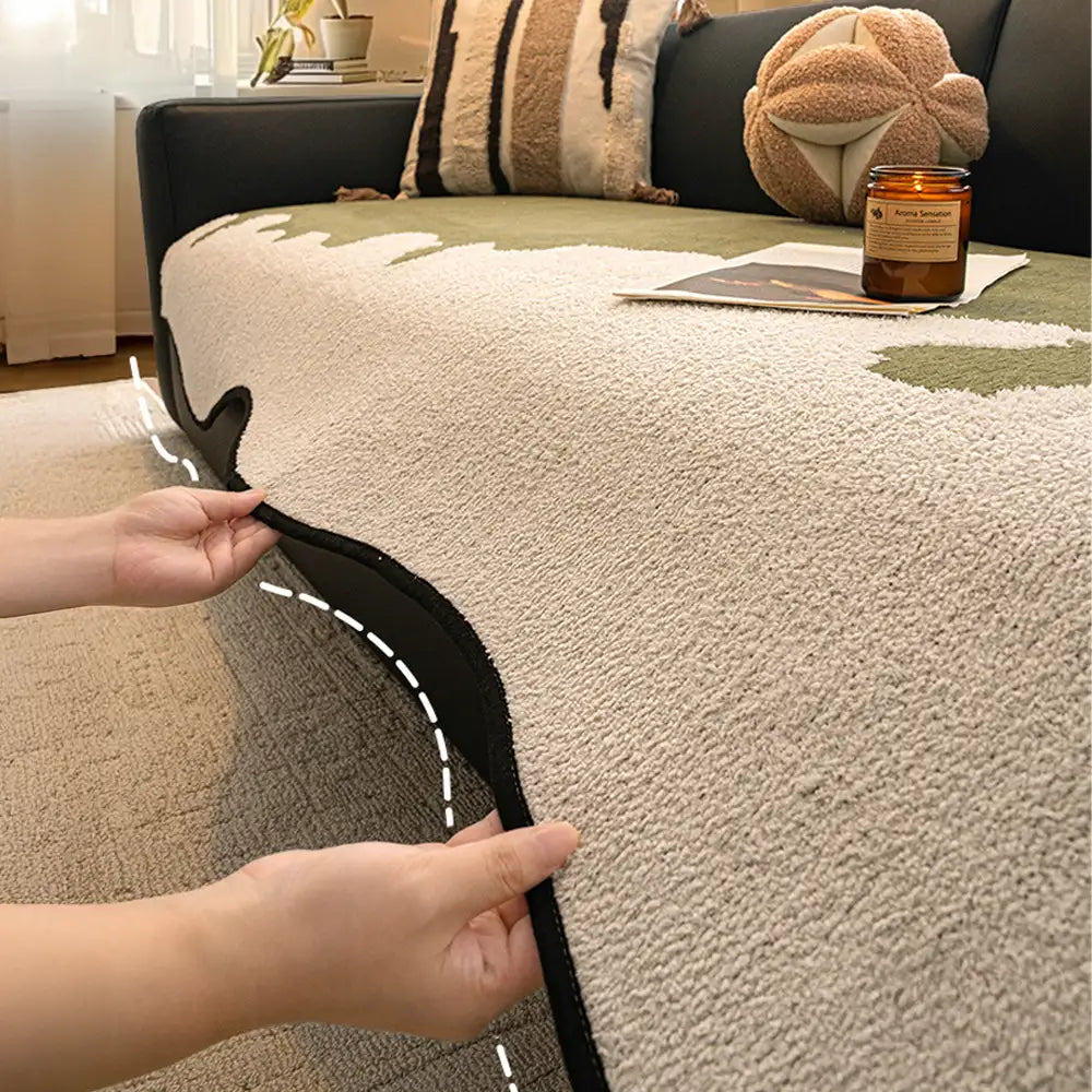 Copertura per divano in chenille a contrasto irregolare e alla moda, resistente ai graffi e antiscivolo.