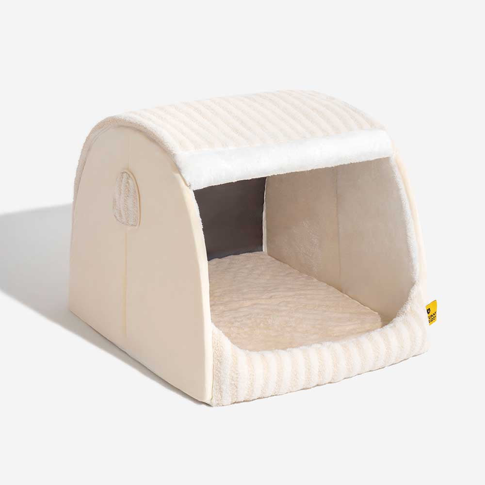 Letto per cani ortopedico a righe alla moda - Rifugio accogliente