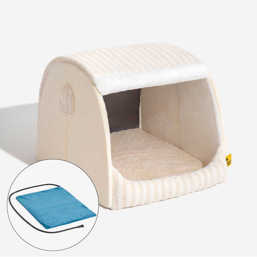 Letto per cani ortopedico a righe alla moda - Rifugio accogliente