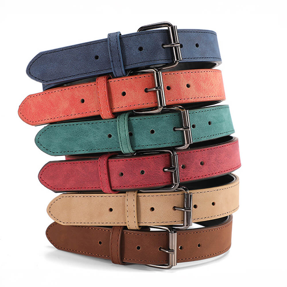 Set di guinzaglio e collare per cani con collare morbido in imitazione pelle vintage