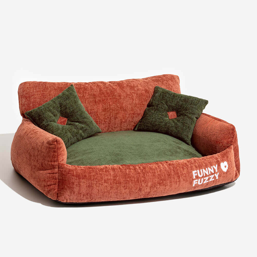 Divano letto per cani e gatti in tessuto chenille stile vintage