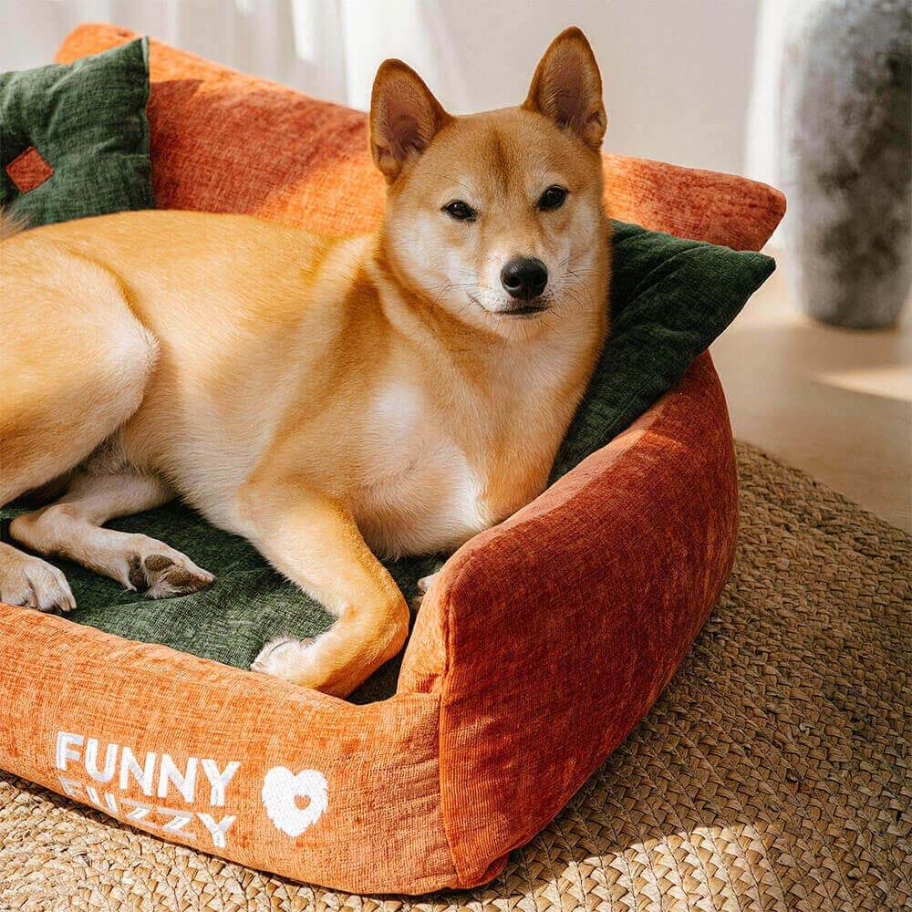 Divano letto per cani e gatti in tessuto chenille stile vintage
