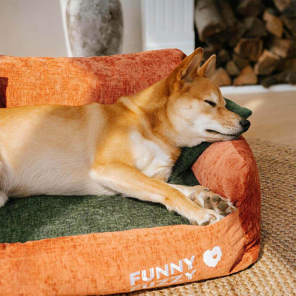 Divano letto per cani e gatti in tessuto chenille stile vintage