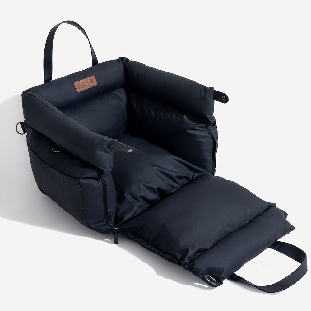 Seggiolino Auto Rialzato Deluxe per Cani in Ecopelle - Urban Voyager