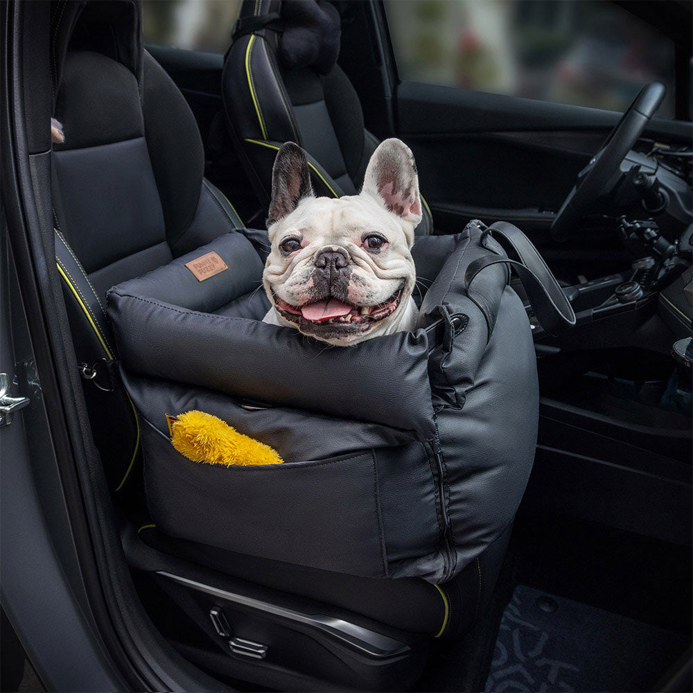 Seggiolino Auto Rialzato Deluxe per Cani in Ecopelle - Urban Voyager