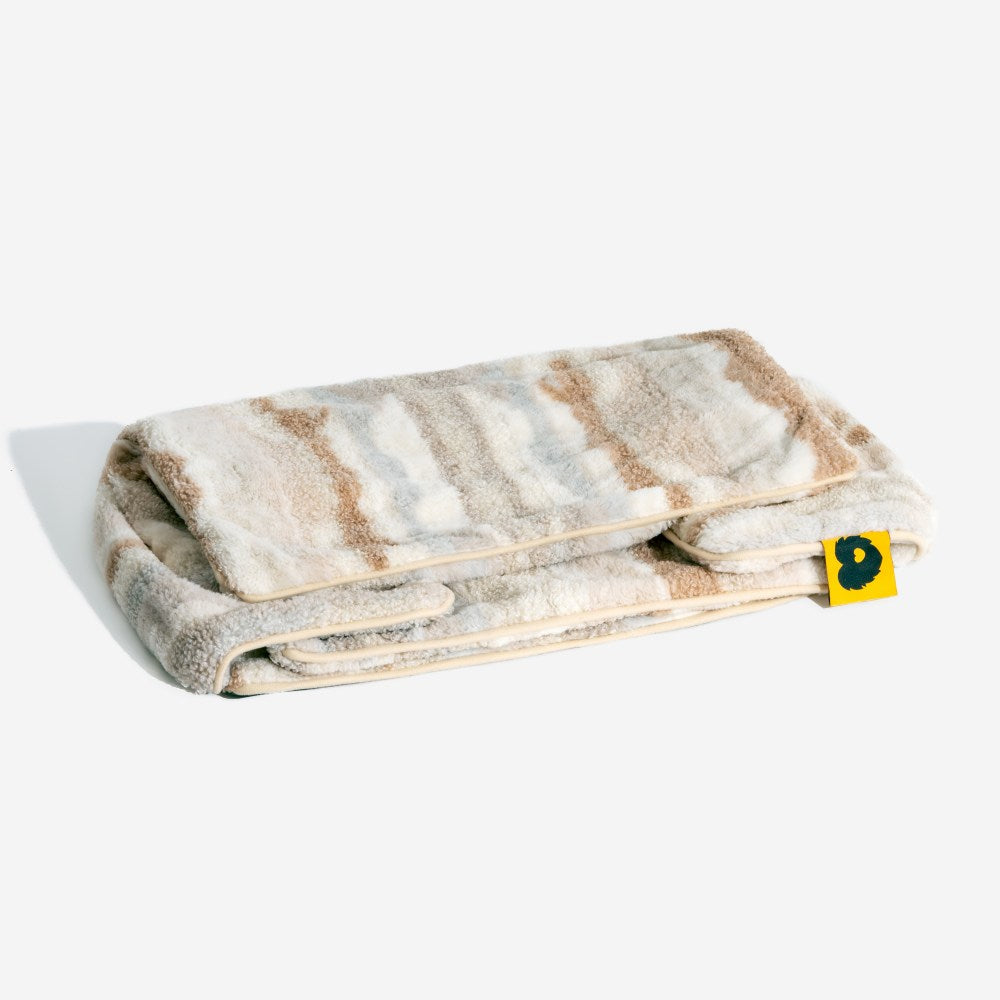 Divano per cani e gatti a doppio strato in faux lambswool a righe alla moda
