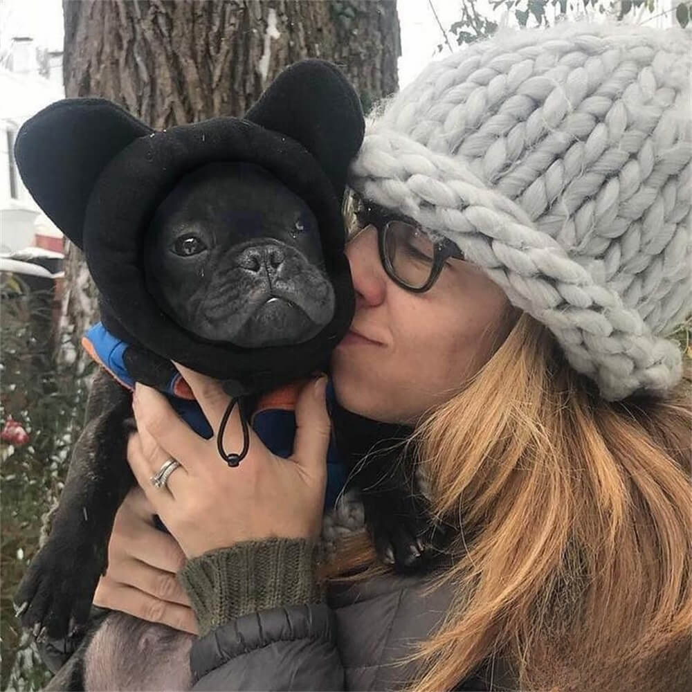 Felpa per cani con cappuccio e orecchie da orso - Copricapo invernale divertente e accogliente