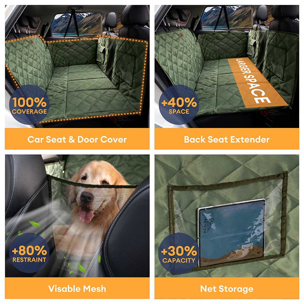 Estensore per Sedile Posteriore per Cani Extra-Large a Copertura Completa - Ideale per Viaggi e Campeggio