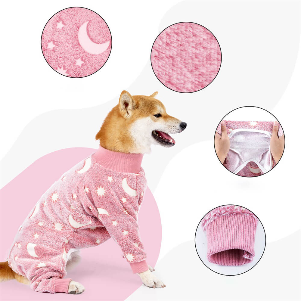 Pigiama per cani Morbido e Confortevole con Luna e Stelle - Perfetto per il Comfort Tutto l'Anno