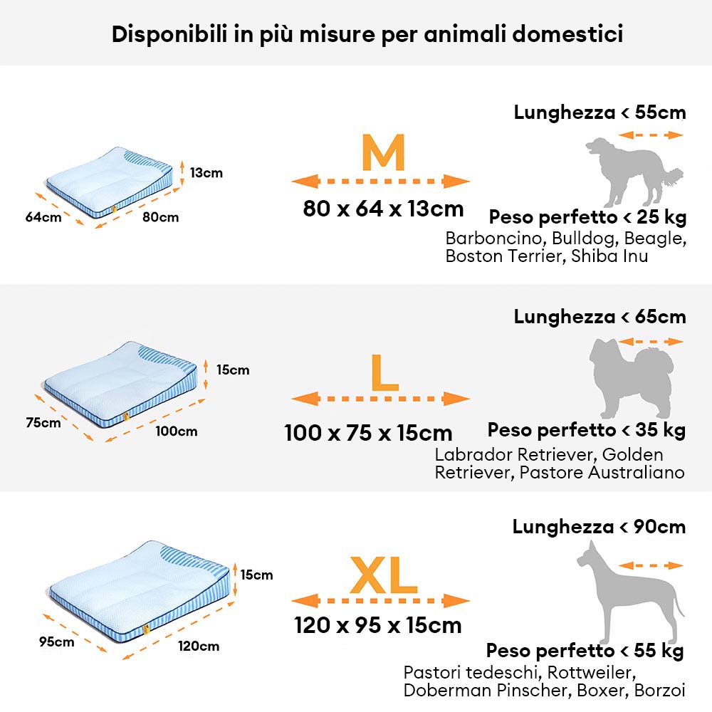 Letto ortopedico per cani rettangolare lavabile e rinfrescante extra large - Cooling Nap