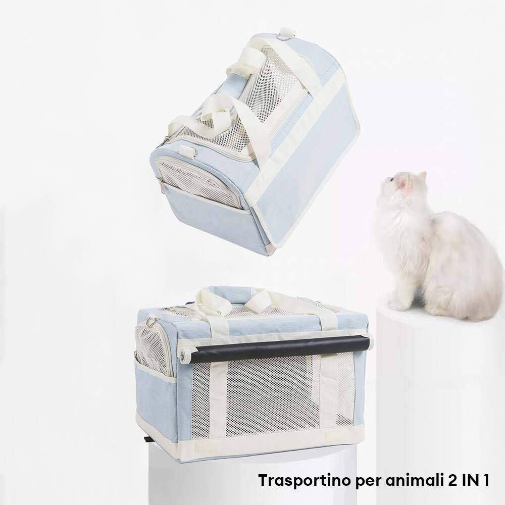 Borsa Per Animali Da Compagnia Rotolante Da Viaggio Multi-gatto A Doppio Strato Con Rotelle