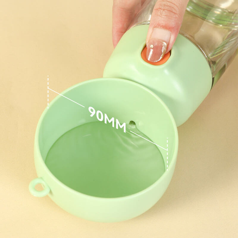 Bottiglia d'acqua per cani portatile 2 in 1 da esterno