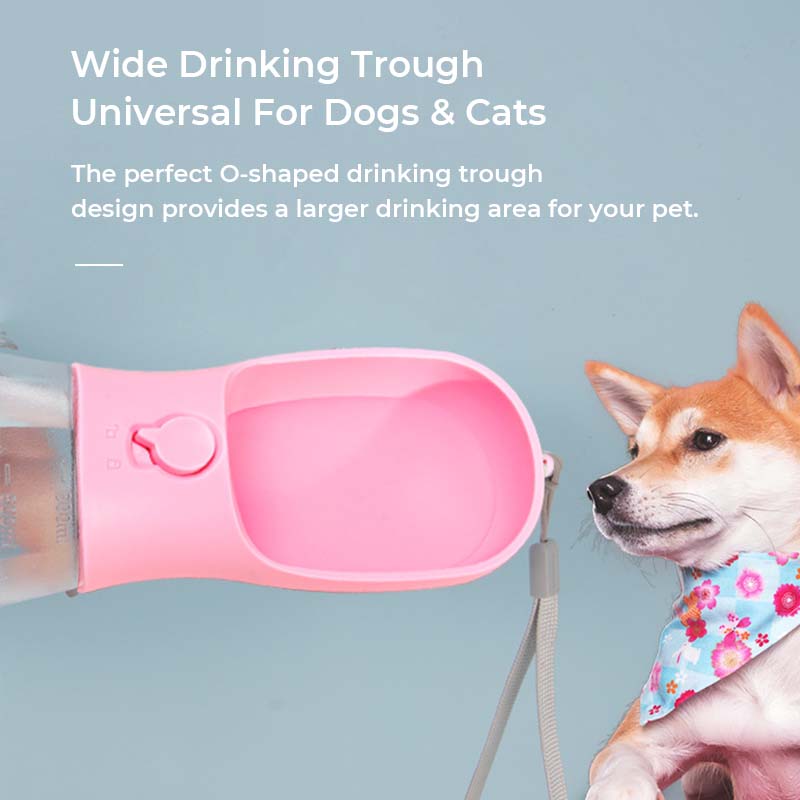 Bottiglia d'acqua portatile multifunzionale 3 in 1 per passeggiate con cane