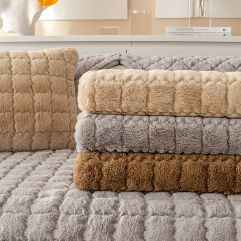 Copertura per divano in morbido biscotto in peluche antiscivolo