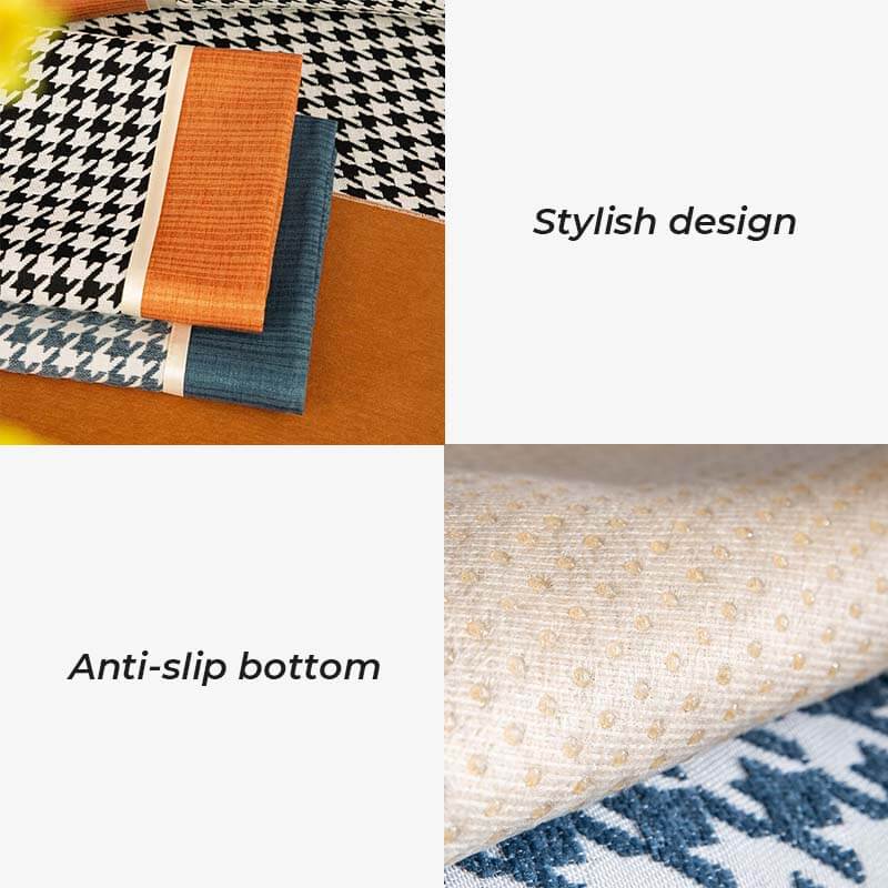 Copridivano in chenille antiscivolo con motivo houndstooth classico
