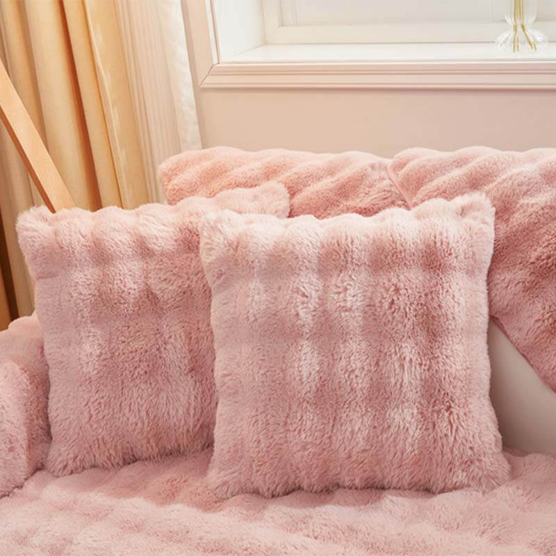 Copertura per divano in pile accogliente, di colore uniforme e antiscivolo