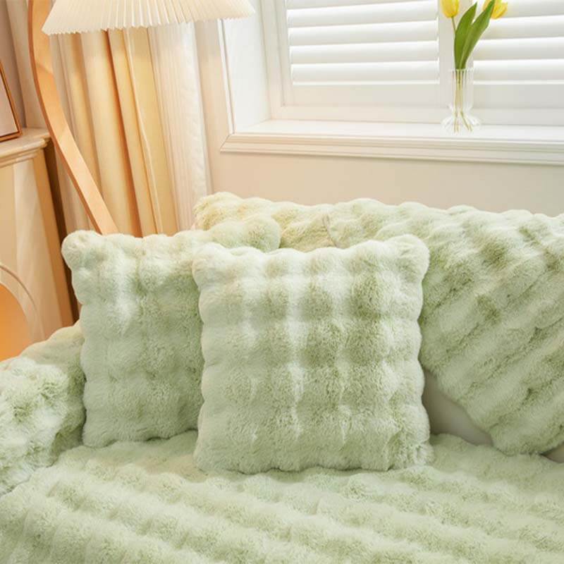 Copertura per divano in pile accogliente, di colore uniforme e antiscivolo