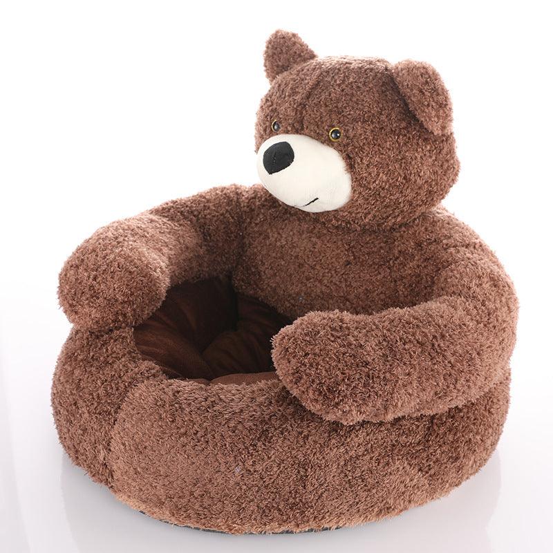 Letto per gatti a forma di orsetto, staccabile e coccoloso.